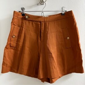 Anthropologie Rust Shorts with Brass Accents